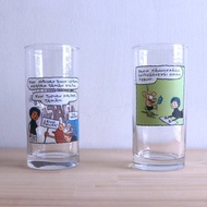 北歐老件芬蘭漫畫 Viivi 和 Wagner 90年代厚底玻璃杯