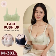 Chantelle's Secret Bralette Lace Bra Plus Size Full Cup Push Up Bra Bear Comel No Rim Soft Bra Baju 