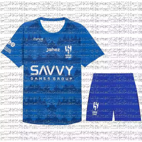 2026 New Hilal Family Matching Soccer Jersey Set White Blue Breathable Moisture Wicking Sports Unifo