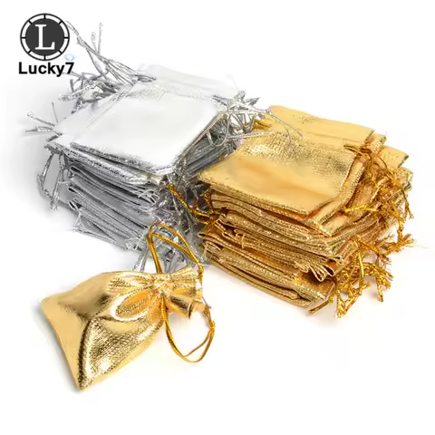 100pcs/bag 5x7cm 7x9cm 10x12cm Adjustable Jewelry Packing Drawstring Velvet Bag Wedding Gift Bags & 