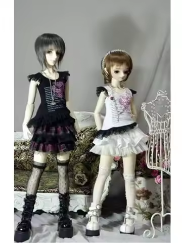 YOHO 06# Lace Skirt/Shirt Black & White For 1/4 MSD 1/3 SD DZ DZ AOD BJD Dollfie