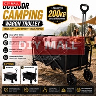 DIYMALL Camping Trolley Wagon Foldable Trolley Camping Wagon Table Set Outdoor Trolley Folding