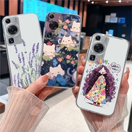 Casing For Huawei P60 P60 Pro Case Clear Soft Silicone Anti Slip Lens Protective Creative Cartoon Co
