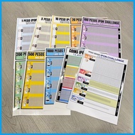 ❏ Ipon Chart Guide Sticker Label Peso Sense Ipon Challenge & 1 Bill
