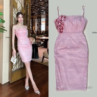 LD099 Size L LINDA Brand Dress Light Pink [2PM]