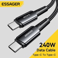 Essager 240W สายชาร์จเร็วสุดๆชนิด C PD สายชาร์จ USB เร็ว C To C 6A สำหรับแล็ปท็อปไอแพด Xiaomi เรดหมี่หัวเว่ย Samsung