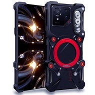 สำหรับ Asus ROG Phone 9 Pro แท่นวางหมุนได้เคสโทรศัพท์โลหะกลวงพร้อมสายคล้อง (สีดำ)