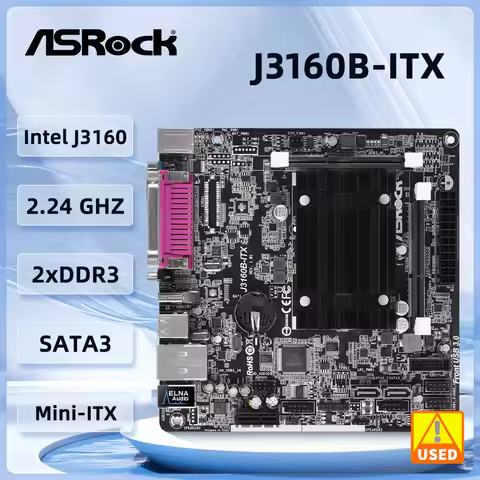 ASROCK J3160B-ITX Mini-ITXMotherboard Intel® Quad-Core Processor J3160 DDR3 16GB 1xPCI Express 2.0 D