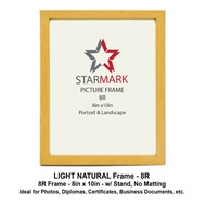 Starmark Picture Frame Frames 8R 8x10in No Matting 8in x 10in - 8R - LIGHT NATURAL Frame - 1 Pc