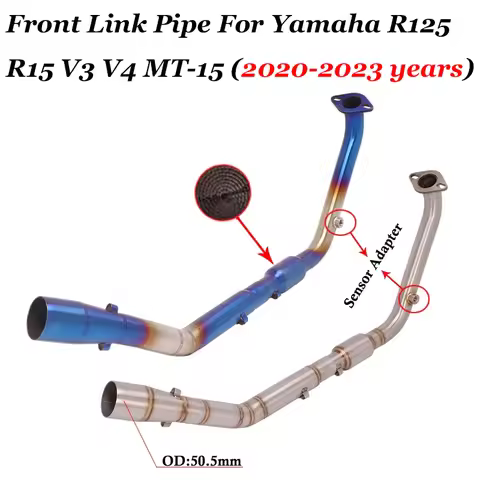 Motorcycle GP Exhaust Pipe Escape Moto Muffler Front Link Pipe Slip On For Yamaha YZF R15 R125 V3 V4