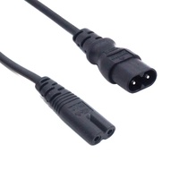 IEC320 C7 to C8 extension cords,C8-C7 IEC Jumper cable,IEC male to female 2PIN power line,0.3~5m,SPT