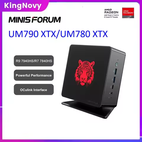 MINISFORUM Gaming Mini PC UM790 UM780 Pro XTX AMD Ryzen 9 7940HS 7 7840HS 2*DDR5 5600MHz 2*PCIE4.0 W
