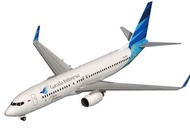 DIY Miniatur Papercraft Pesawat Garuda Indonesia Boeing 737-800