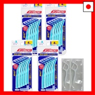 Dental Pro Interdental Brushes, L-Shaped, Size 4 (M), 10 Brushes x 4 Packs + 2 Floss Picks