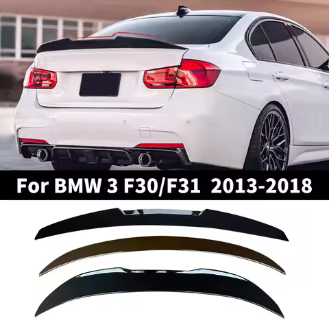 For BMW 3 Series F30 F31 2013-2018 Rear Spoiler Lip Wing Gloss Black Carbon Fiber 335i 328i 330i 340