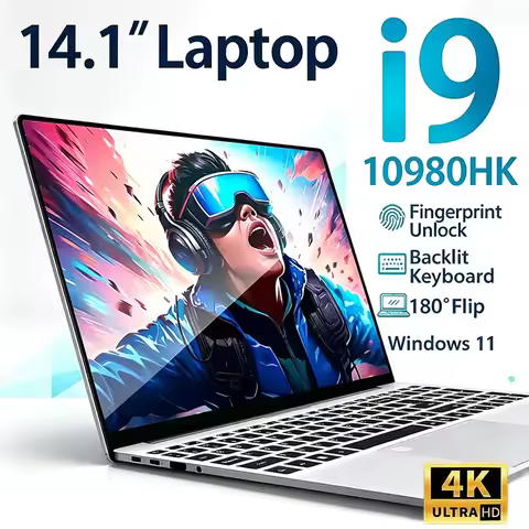 14.1" Ultra Thin Laptop Intel Core i9-10980HK Windows 11 16GB RAM 1TB 2TB SSD Fingerprint UnLock Por