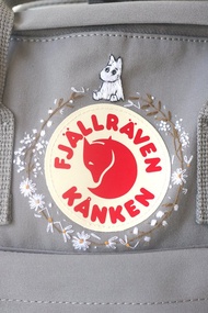 Moomin 嚕嚕米小精靈與白雛菊滿天星 kanken mini/淺灰