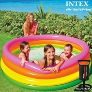 INTEX  Sunset Glow Swim Pool 168*168*46cm  Intex hand pump(to choose)
