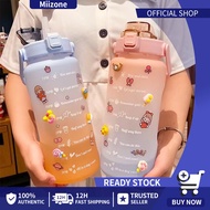 Top Sell 2L 2000ml Water Bottle with Straw Cute Portable Scale Bottle for Water Outdoor Travel Kettl