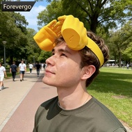 FOREVERGO 3D Printed Funny Palm Sized Sun Hat Hands Free Adjustable Summer Novelty Cap Creative Gag 