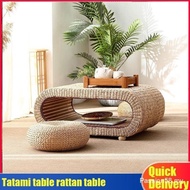 Free shippingTatami table rattan table tea table small table rattan coffee table bay window table Ka