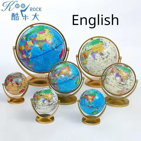 English World terrestrial globe, Desktop Rotating Teaching Earth Globe, for Decoration & Education,G