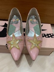 Iki2~粉紅星星尖頭鞋