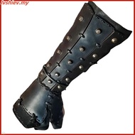 Medieval Steampunk Samurai Leather Bracer Long Gloves Gauntlet Viking Pirate Archer Cosplay Costume 