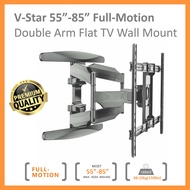 V-Star S65 55”-85” Double Arm Full Heavy-Duty Flat Panel TV Mount Bracket