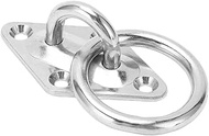 Gemstone Pad Eye Plate M6x66x40mm 316 Stainless Steel Wall Mount Circle Hook, U Shaped Ceiling Ancho