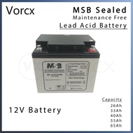MSB Ultra 12V Rechargeable Sealed Maintenance Free Lead Acid Battery ¬65Ah