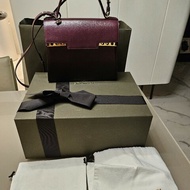 Delvaux 希拉酒紅漸層暈染手提肩背包