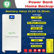 แบตเตอรี่ โซล่าเซลล์ Lithium Battery/ลิเธียม แบตเตอรี่/51.2v 15.3kwh/Meta