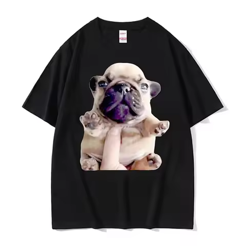 French Bulldog Funny Pibble Meme T-shirts Unisex Summer Tops Kawaii Cute T Shirt women High Quality 