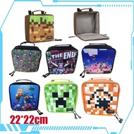 in 22cm minecraft thermal insulation lunch bag portable students kids cartoon storage bag back to sc