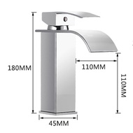 Basin Faucet Waterfall Deck Mounted Cold And Hot Water Mixer Tap Modern Bathroom Brass Chrome Vanity Vessel Sink Crane Wash Hand