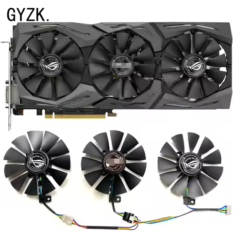 New For ASUS GeForce GTX1060 1070 1080 1080ti ROG STRIX Graphics Card Replacement Fan FDC10U12S9-C F