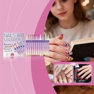 12 Colors Nail Art Pen Set Quick Drying Acrylic Paint Nail Art Markers Diy Nail Art Design Pens U3y5