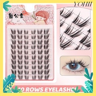 YOHII Fairy Lash Clusters, Natural Invisible Lash Band Manga Eyelash Clusters, Wet-Look Wispy D Curl