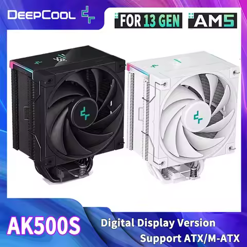 DeepCool AK500S Digital Display CPU Cooler 5 Heat pipes TDP 240W Cooling ATX PC Radiator For LGA1700