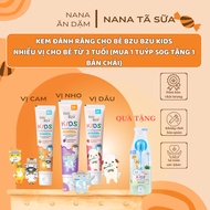 (Buy 1 tube, get 1 free Bzu Bzu toothbrush) Bzu Bzu Kids toothpaste for children from 3 years old st