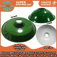 HIJAU Wd Green Hanging Street Lamp Shade E27 Iron Fitting Pole Cap Diameter 7+3 12+3 Inch Turtle Pla