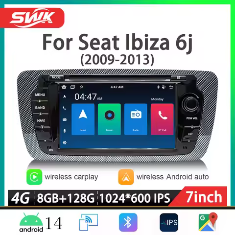 For Seat Ibiza 6j 2009 - 2013 7 inch Touchscreen Car Stereo Head Unit Multimedia Player GPS wireless
