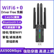 AX900M WiFi6 Wireless Network Card Drive-Free USB Bluetooth 5.4 5G Dual-Band Receiver Plug And Play 