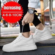 New PDEP Height Increasing Shoes For Men 10Cm Invisible Elevator Sneakers White Leathe Sport Atilla