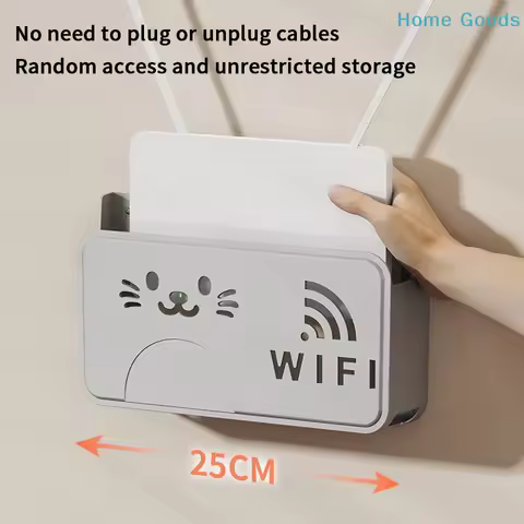 New Wireless Wifi Router Storage Box Living Room Socket Cable Power Organizer Wifi Decoration Wall-m