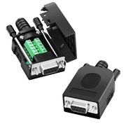 Serial Port Connector DB9 Solder-Free Connector Plug 9-Pin Adapter Wire Terminal RS232/485COM Interf