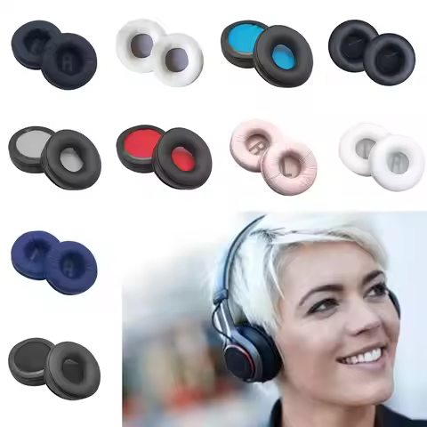 1Pair Replacement Earpads Cushion for Jabra Revo MOVE Wireless Headset Headphones Leather Earmuff Ea