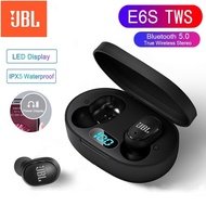 JBL E6S TWS Wireless Earphone Bluetooth 5.0 LED Display Noise Cancelling Stereo Earbuds Sports Headset With Mic Earphones