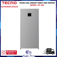 (BULKY) TECNO TFF120 120L UPRIGHT FROST FREE FREEZER, DUAL MODE: FREEZER OR FRIDGE, LED SENSOR TOUCH AND DISPLAY, 1 YEAR WARRANTY